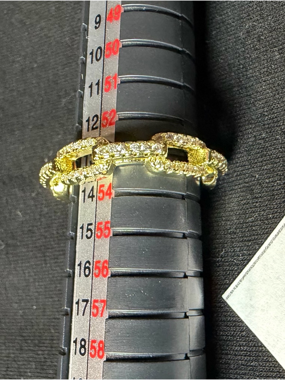 18K Gold-Plated Chunky Chain Link Ring Size 7 JYD32D